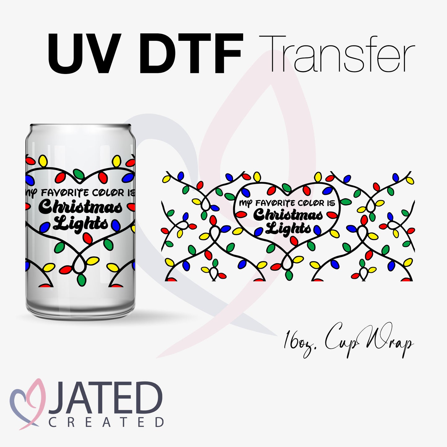 UV Transfer | 16oz. Wrap Christmas Lights 05
