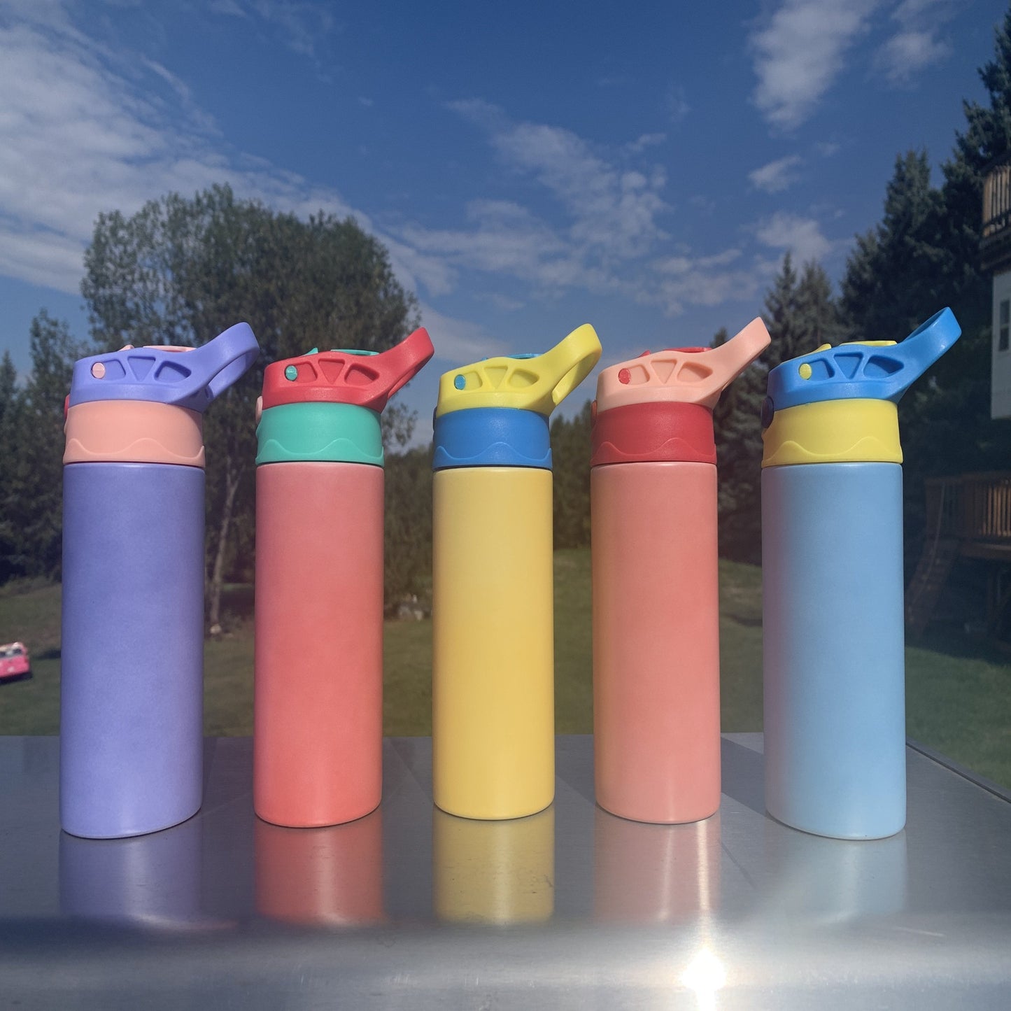 12 oz Kids UV Glow in the dark Water Bottles tumblers