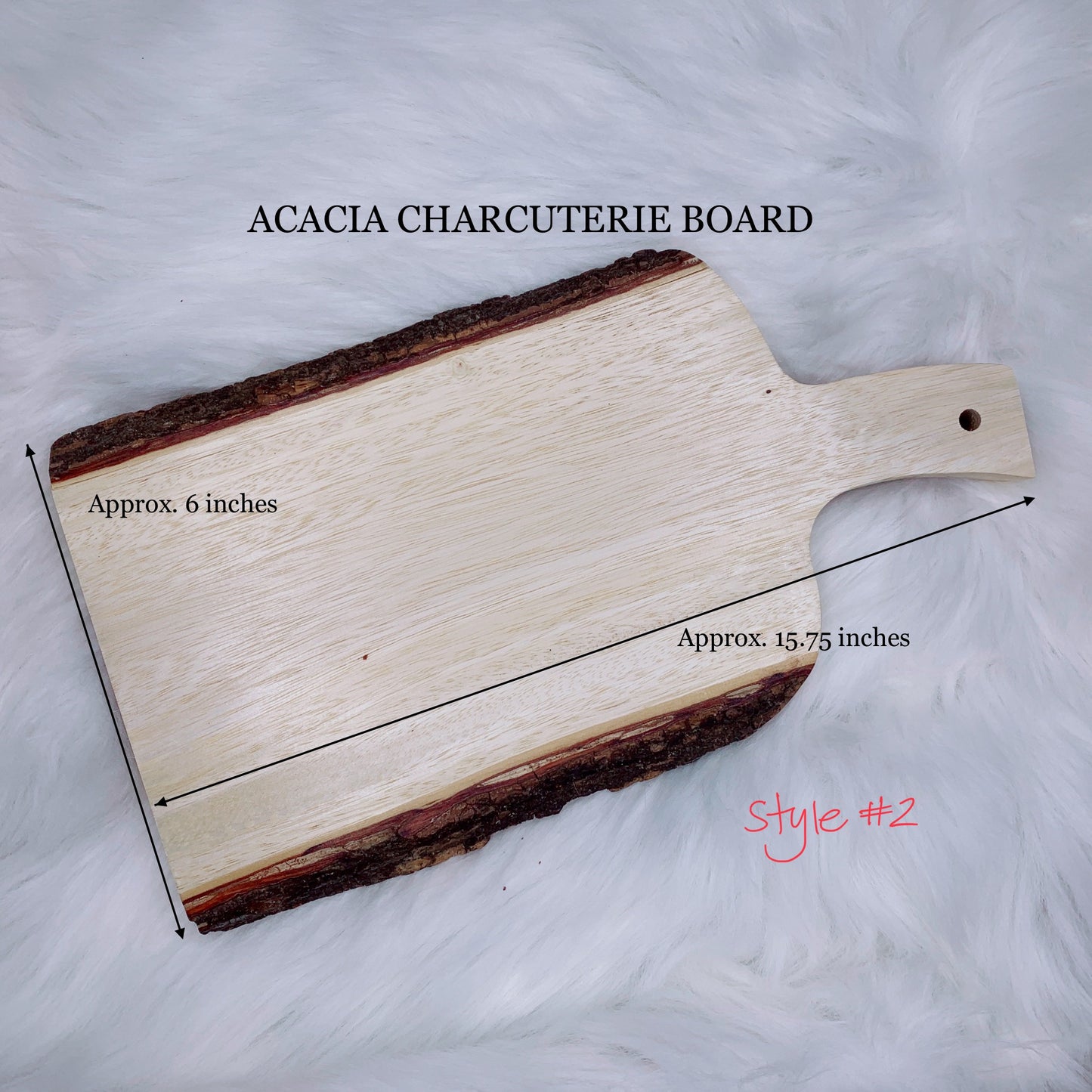 Wooden Charcuterie Board on white background