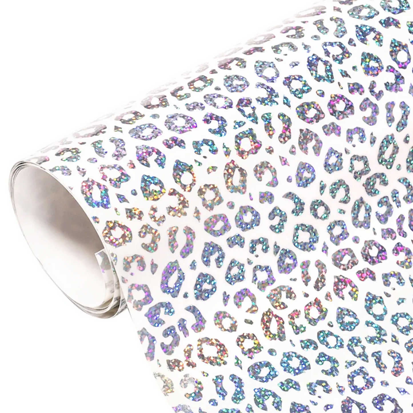 Clear background leopard print holographic permanent Vinyl Semi Clear Opal - Durable and Versatile Vinyl for Crafting and DIY Projects.