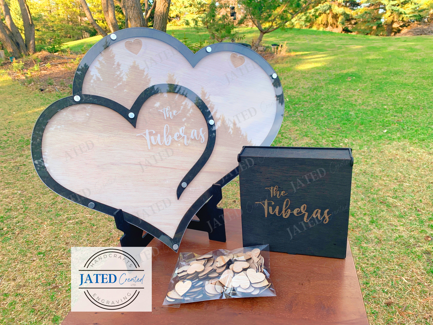 Double Heart Wedding Guestbook