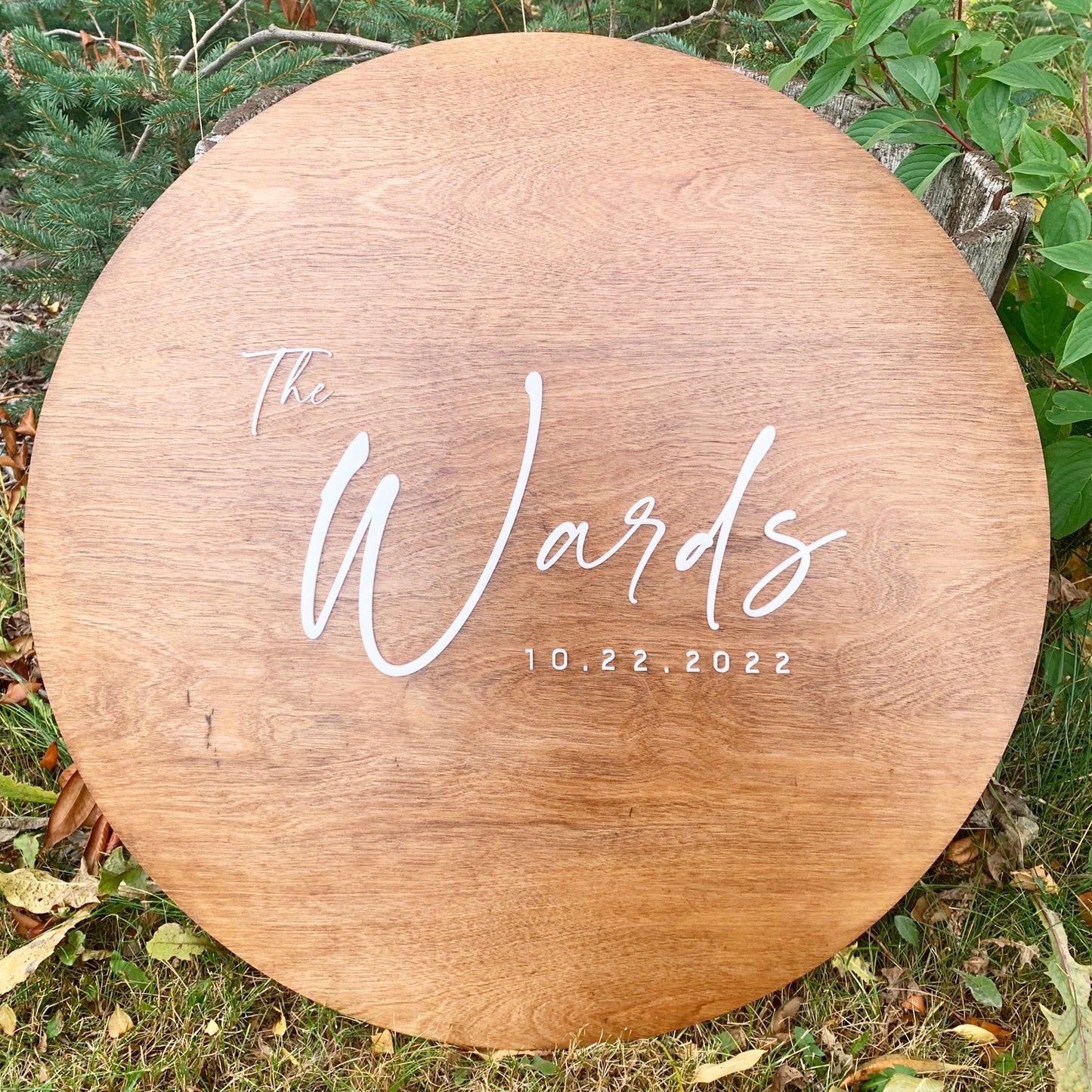 Sample Guestbook Alternative with Walnut stain and white font