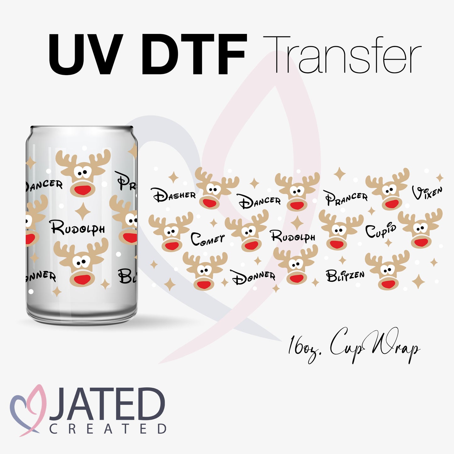 UV Transfer | 16oz. Wrap Rudolph Christmas 04