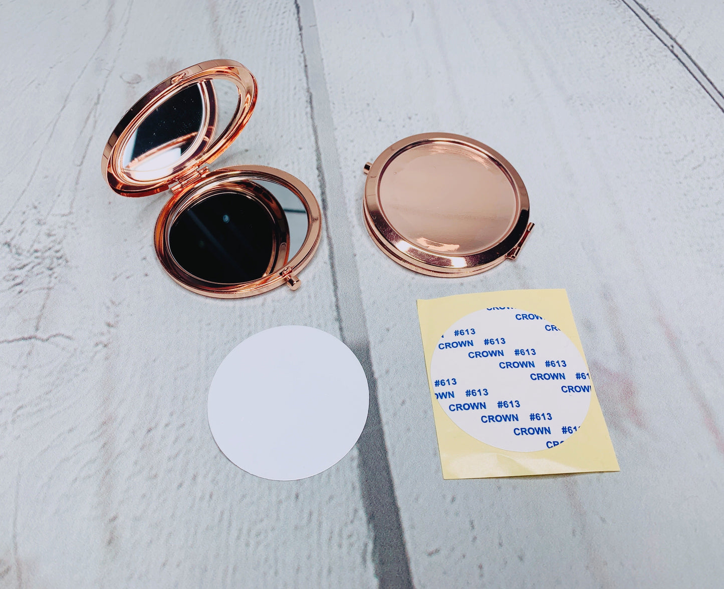 Rose Gold Customizable Compact Mirror